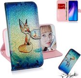 Voor Xiaomi Redmi Note 8 Gekleurd Tekening Patroon Kleurrijke Magnetische Gesp Horizontale Flip PU Lederen Case met Houder & Kaartsleuven & Portemonnee & Lanyard (Vos)