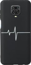 Voor Xiaomi Redmi Note 9 Pro Black Frosted Painted TPU beschermhoes (hartslag)