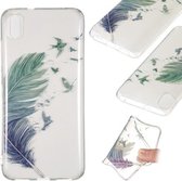 Gekleurde tekening Transparant Clear TPU Case voor Xiaomi Redmi 7A (Feather)