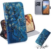 Schilderen Patroon Gekleurde Tekening Horizontale Leren Flip Case met Houder & Kaartsleuven & Portemonnee voor Xiaomi Redmi 7A (Abrikozenbloem)