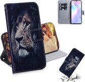 Voor Xiaomi Redmi 9A Gekleurde tekening Horizontale flip lederen tas, met houder & kaartsleuven en portemonnee (leeuw)