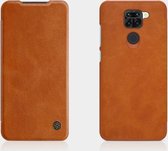 Voor Xiaomi Redmi Note 9 / 10X 4G NILLKIN QIN Serie Crazy Horse Textuur Horizontale Flip Lederen Case met Kaartsleuf (Bruin)