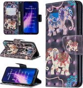 Voor Xiaomi Redmi Note 8 3D Patroon Gekleurde Tekening Horizontale Flip Leren Case met Houder & Kaartsleuven & Portemonnee (Twee Olifanten)