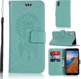 Windgong Uil Embossing Patroon Horizontale Flip lederen tas met houder & kaartsleuven & portemonnee voor Xiaomi Redmi 7A (groen)