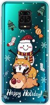 Voor Geschikt voor Xiaomi Redmi Note 9S Christmas Series Transparante TPU-beschermhoes (gestapelde pop)