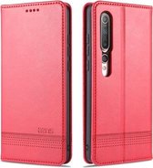 Voor Xiaomi Mi 10 5G / 10 Pro 5G AZNS Magnetische Kalf Textuur Horizontale Flip Leren Case met Kaartsleuven & Houder & Portemonnee (Rood)