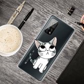 Voor Xiaomi Mi 10T Pro Gekleurde tekening Clear TPU beschermhoes (Tilted Head Cat)