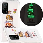 Voor Xiaomi Mi 10T 5G & 10T Pro 5G Lichtgevende TPU beschermhoes voor mobiele telefoon (kat)