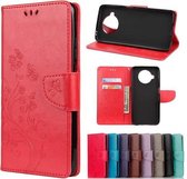 Voor Geschikt voor Xiaomi Mi 10T Lite 5G vlinders liefde bloemen reliëf horizontale flip lederen tas met houder & kaartsleuven & portemonnee (rood)