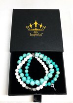 Dames Armband Met Agaat & Turquoise Kralen - GS Imperial®