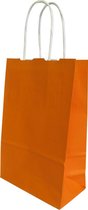 Papieren draagtas oranje 22x30+10cm per 50 stuks