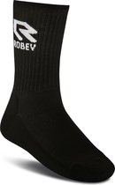 Robey Sports Socks - Black - Maat Senior - 3 stuks - Sportsokken - Crew Socks - Zwart