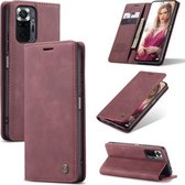 Voor Geschikt voor Xiaomi Redmi Note 10 Pro / Note 10 Pro Max CaseMe 013 Multifunctionele horizontale flip lederen tas met houder & kaartsleuf & portemonnee (wijnrood)