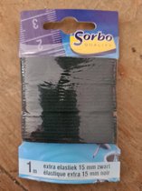 Sorbo 1m Extra elastiek 15mm zwart