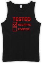 Zwarte Tanktop met  " Tested Negative " print Rood size XL