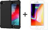 iPhone 8 hoesje zwart shockproof siliconen case hoes cover hoesjes - 1x iPhone 8 screenprotector