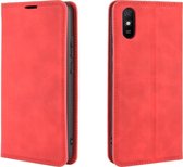 Xiaomi Redmi 9A Hoesje - Mobigear - Retro Slim Serie - Kunstlederen Bookcase - Rood - Hoesje Geschikt Voor Xiaomi Redmi 9A