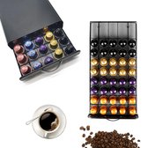 Capsulehouder – voor Nespresso koffiecups – 50 Capsules – RVS - Zwart
