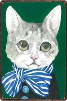 Retro Muur Decoratie uit Metaal Katten 20x30cm DU2895