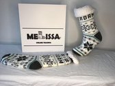 Winter -huis sokken -warm -met fleece -gevoerde -anti-slip zool -Grijs kleur -40-45  -Souvenir Sokken Cadeau Sokken