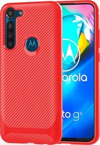 Mobigear Racing TPU Backcover Hoesje - Geschikt voor Motorola Moto G8 Power - Rood