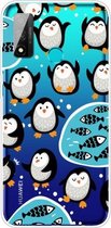 Voor Huawei P smart 2020 Gekleurd tekeningpatroon Zeer transparant TPU beschermhoes (Penguin)