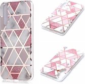 Voor Huawei nova 5T Plating Marble Pattern Soft TPU beschermhoes (roze)