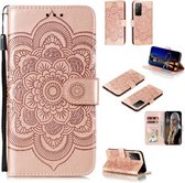 Voor Huawei Honor X10 Mandala Embossing Patroon Horizontale Flip Leren Case met Houder & Kaartsleuven & Portemonnee & Fotolijst & Lanyard (Rose Goud)