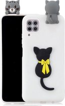 Voor Huawei P40 Lite schokbestendig 3D liggend Cartoon TPU beschermhoes (kleine zwarte kat)