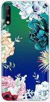 Voor Huawei Enjoy 10 schokbestendig geverfd transparant TPU beschermhoes (Gem Flower)