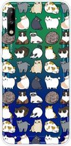 Voor Huawei Enjoy 10 schokbestendig geverfd transparant TPU beschermhoes (MIni Cats)