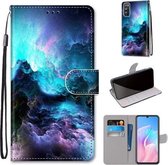 Voor Huawei Enjoy Z / 20 Pro Gekleurde Tekening Cross Textuur Horizontale Flip PU Lederen Case met Houder & Kaartsleuven & Portemonnee & Lanyard (Kleurrijke Wolken)