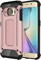 Voor Galaxy S6 Edge / G925 Tough Armor TPU + pc-combinatiebehuizing (roségoud)