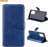 Voor Samsung Galaxy A52 5G ENKAY Hat-Prince horizontale flip PU lederen tas met houder & kaartsleuven en portemonnee (donkerblauw)