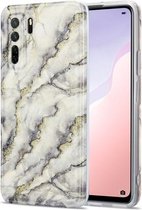 Voor Huawei nova 7 SE TPU Gilt Marble Pattern beschermhoes (grijs)