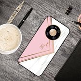 Voor Huawei Mate 40 Frosted Fashion Marble Shockproof TPU beschermhoes (roze driehoek)