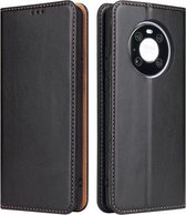Voor Huawei Mate 40 Pro Fierre Shann PU Lederen Textuur Horizontale Flip Leren Case met Houder & Kaartsleuven & Portemonnee (Zwart)