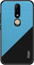 MOFI schokbestendige TPU + pc + stoffen hoes voor Nokia X6 (blauw)