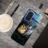 Voor OnePlus 9 Pro schokbestendig geverfd transparant TPU beschermhoes (uil)