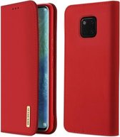 DUX DUCIS WISH-serie TPU + PU + lederen hoes voor Huawei Mate 20 Pro, met kaartsleuven en portemonnee (rood)