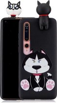 Voor Xiaomi Mi 10 schokbestendig gekleurd geverfd liggend Cartoon TPU beschermhoes (schattige husky)