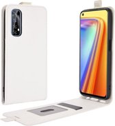 Voor OPPO Realme 7 R64 Texture enkele verticale flip lederen beschermhoes met kaartsleuven en fotolijst (wit)