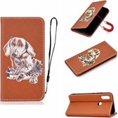 Voor Xiaomi Redmi 7 Pure Color Painting Horizontale Flip lederen tas met kaartsleuven & houder & Lanyard (hond)