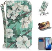 Voor Galaxy S20 3D Formule Patroon Magnetische Aantrekkelijkheid Horizontale Flip Leren Case met Lanyard, Steunhouder & Kaartsleuf & Portemonnee (Aquarel Bloemen)