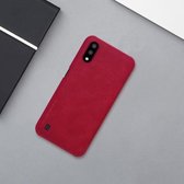 Voor Galaxy A01 NILLKIN QIN Series Crazy Horse Texture Horizontale Flip lederen tas met kaartsleuf (rood)