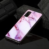 Voor Galaxy A41 Marble Pattern Soft TPU beschermhoes (paars)