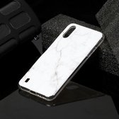 Voor Galaxy A01 Marble Pattern Soft TPU beschermhoes (wit)