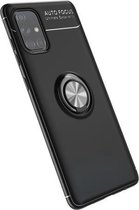 Voor Galaxy A71 Lenuo schokbestendige TPU beschermhoes met onzichtbare houder (zwart)