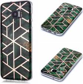 Voor Galaxy S7 edge Plating Marble Pattern Soft TPU beschermhoes (groen)