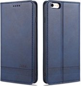 AZNS magnetische kalfsstructuur horizontale flip lederen tas met kaartsleuven & houder & portemonnee voor iPhone 8/7 (donkerblauw)